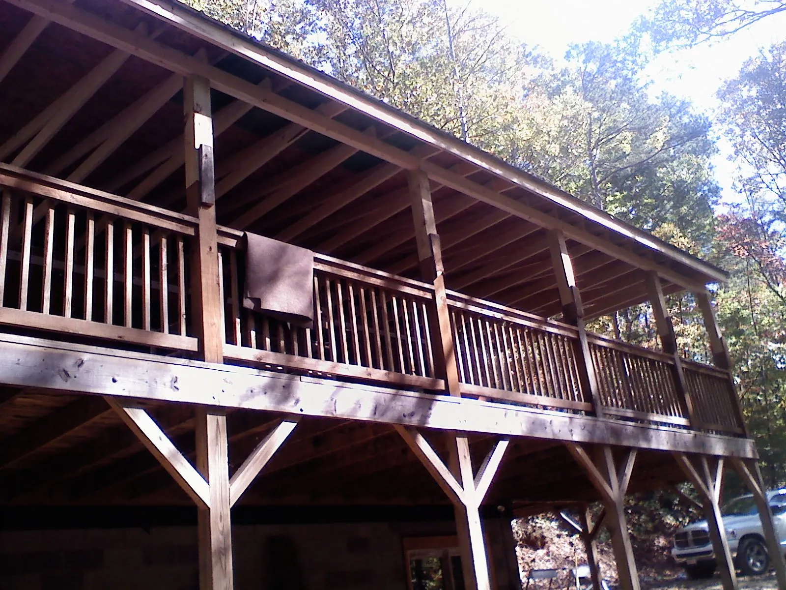 Timber framing under a new elevated porch and deck — Roof Leak Repair in Sunbright by Roofing Brothers